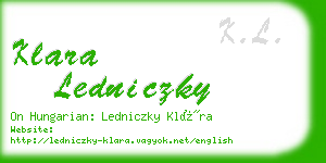 klara ledniczky business card
